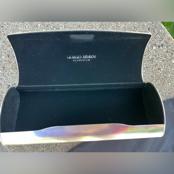 🕶️🔥Aluminum Silver Glasses/Sunglasses Metal Hard Clamshell Case Giorgio Armani - Picture 14 of 17